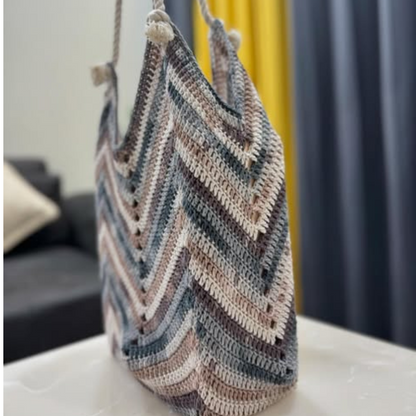 Multicolour crochet tote