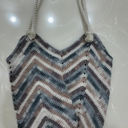 Multicolour crochet tote