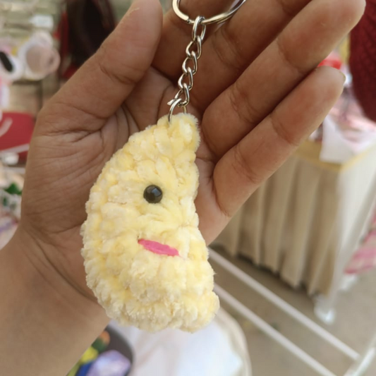 Handmade Plush Moon Keychain