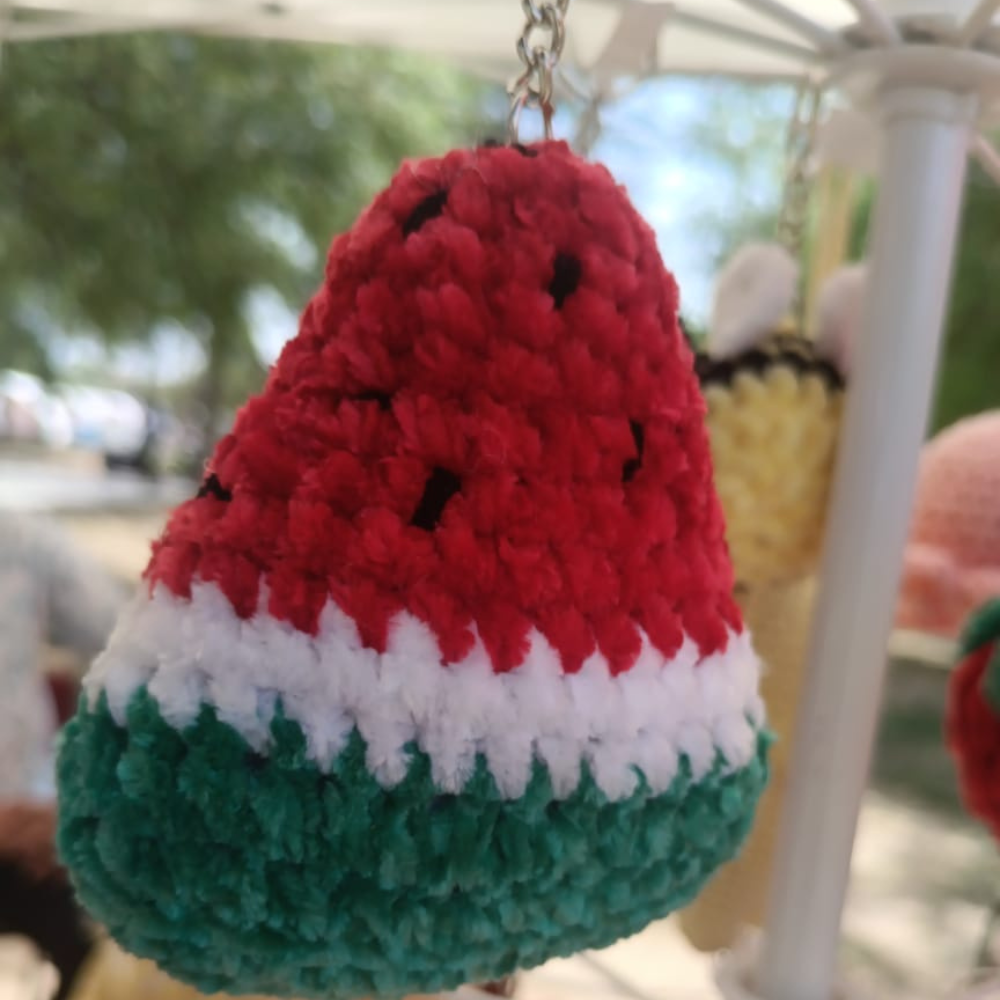 Handmade Crochet Watermelon Keychain