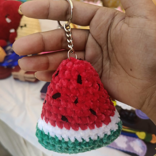 Handmade Crochet Watermelon Keychain