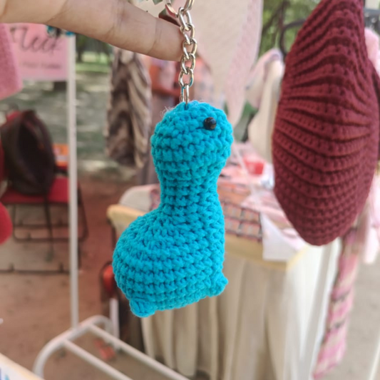 Handmade Crochet Dino Keychain