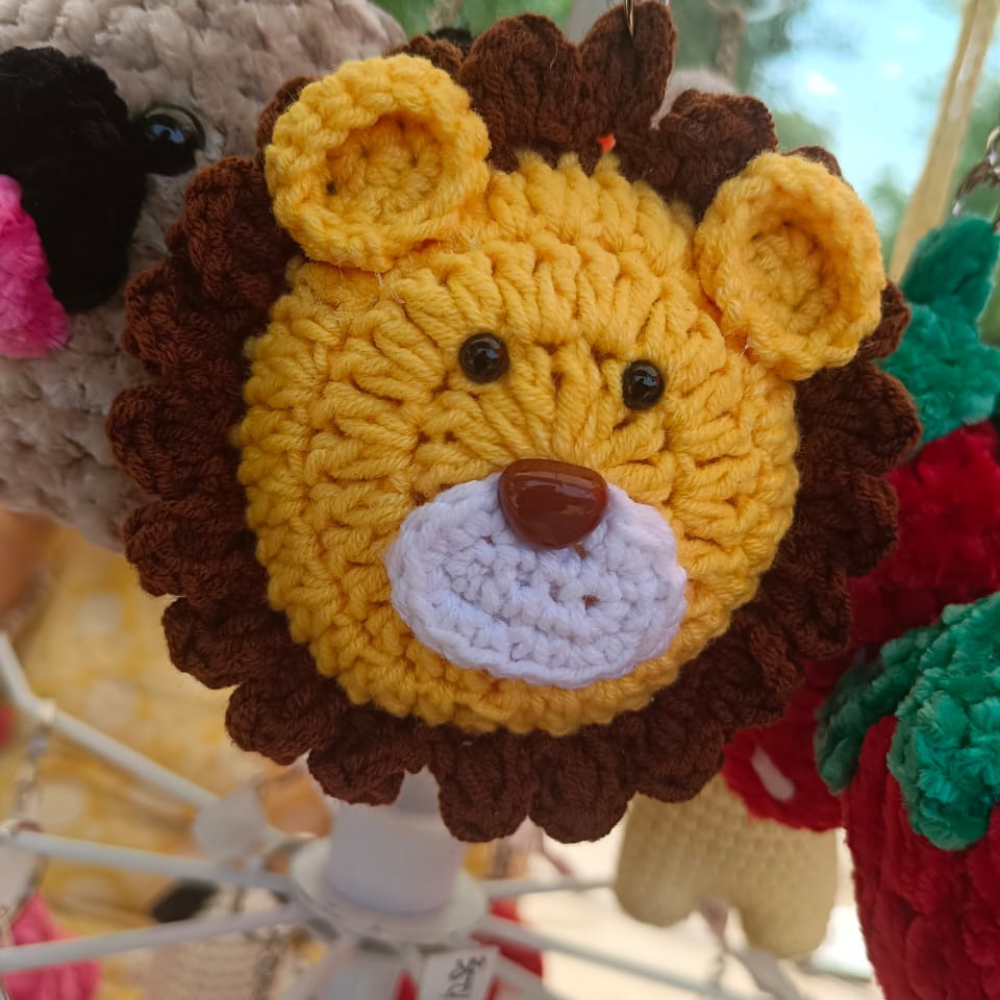 Handmade Crochet Lion Keychain