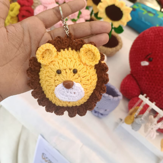 Handmade Crochet Lion Keychain
