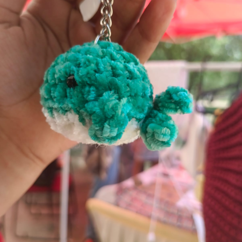 Handmade Plush Whale Keychain