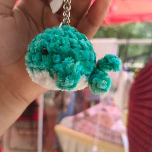 Handmade Plush Whale Keychain