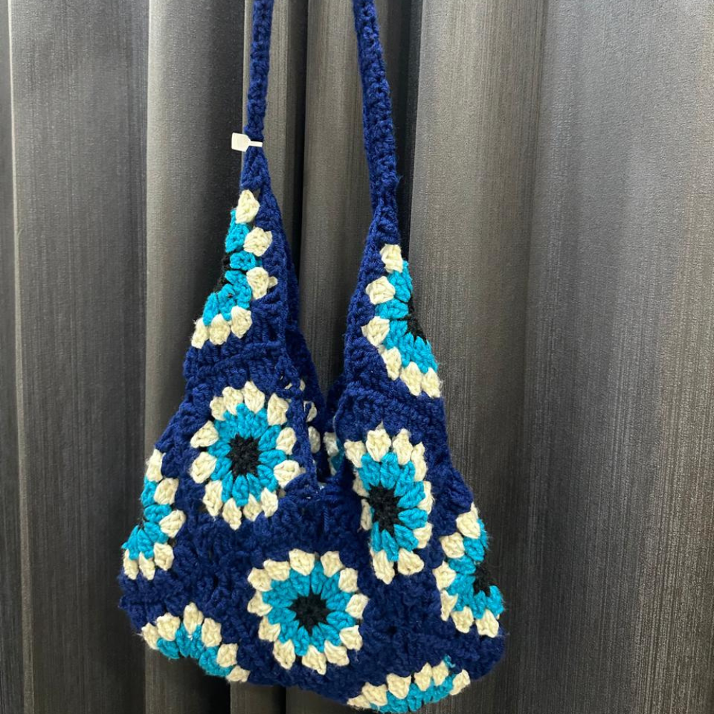Handmade Crochet Granny Square Tote Bag