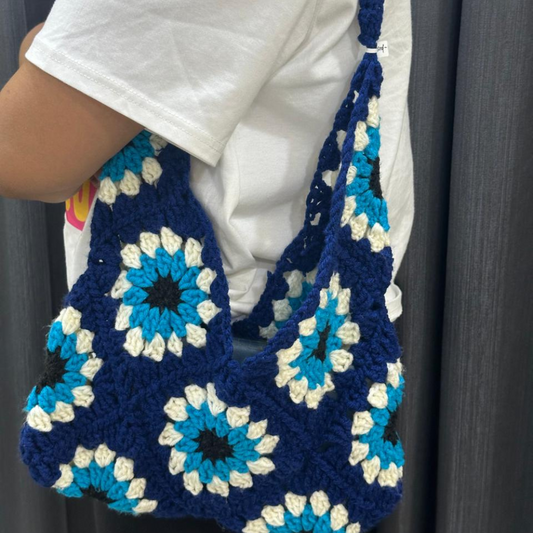 Handmade Crochet Granny Square Tote Bag