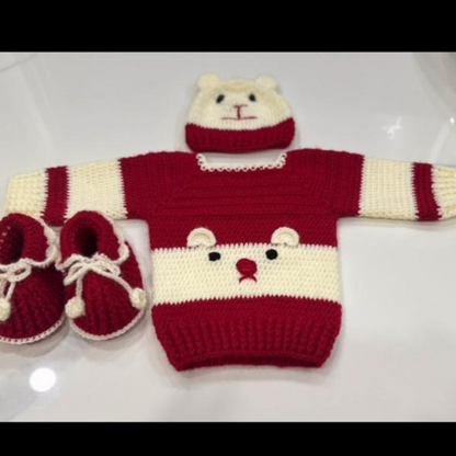 Handmade Crochet Teddy Bear Baby Set