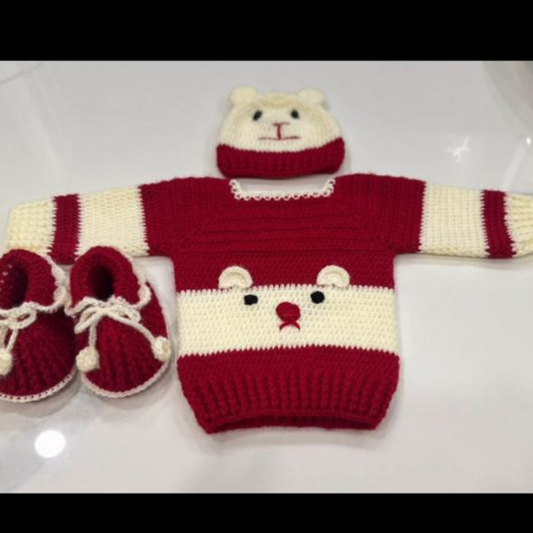 Handmade Crochet Teddy Bear Baby Set