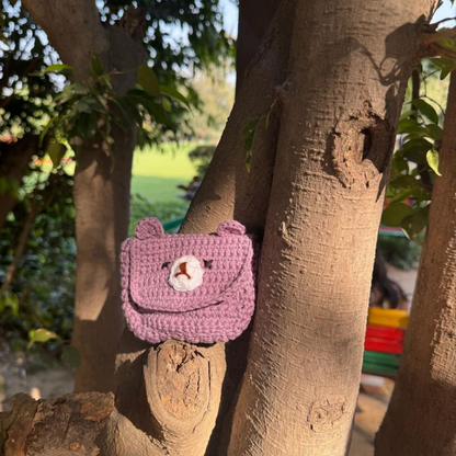 Handmade Crochet Bear Pouch