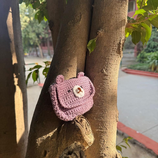 Handmade Crochet Bear Pouch