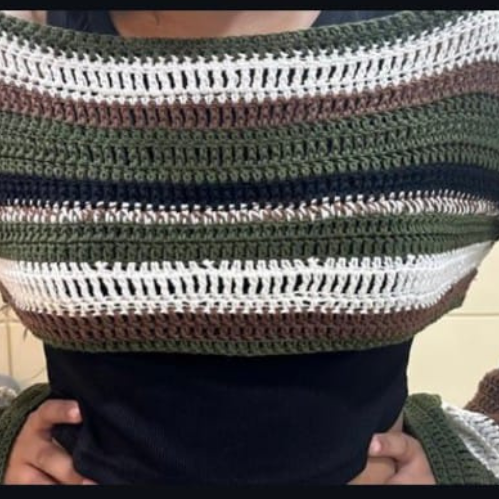 Handmade Crochet Striped Top