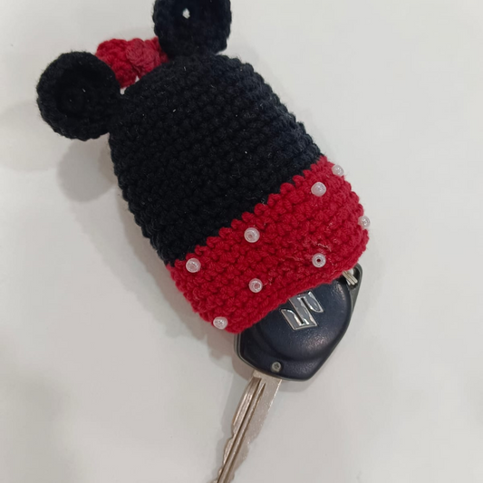 Handmade Crochet Minnie Mouse Key Holder