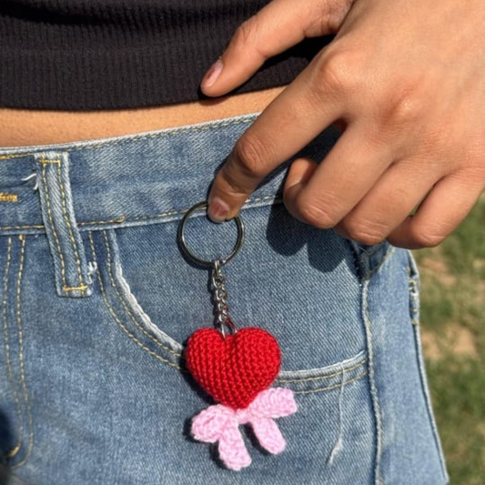 Heart and bow keyring