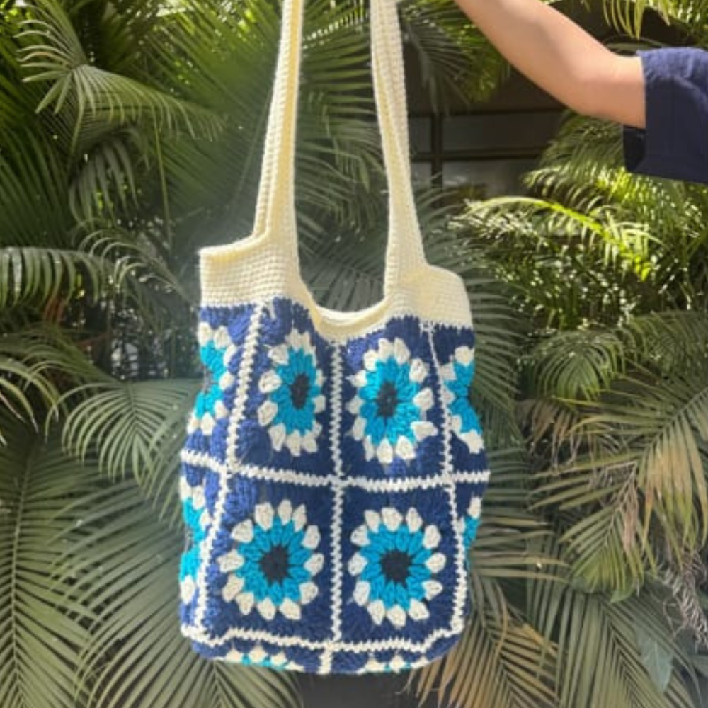 Evil Eye Crochet Tote