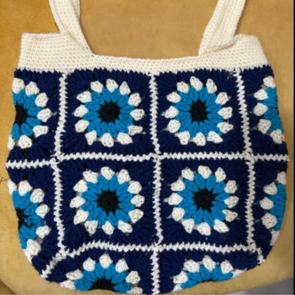 Evil Eye Crochet Tote