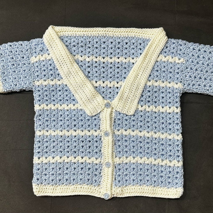 Crochet Blue and White Top