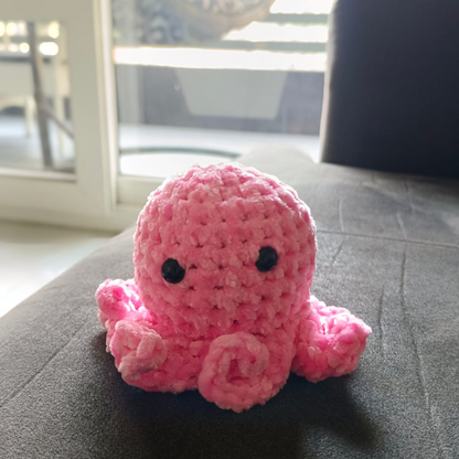 Pink Crochet Octopus Plush