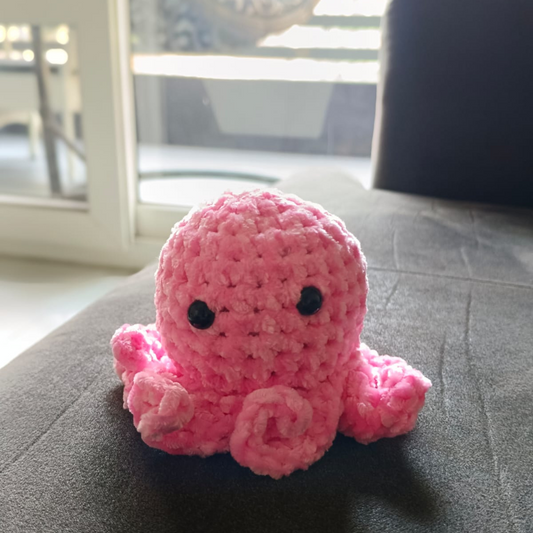 Pink Crochet Octopus Plush