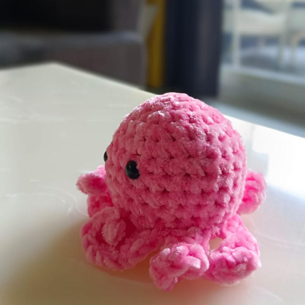 Pink Crochet Octopus Plush