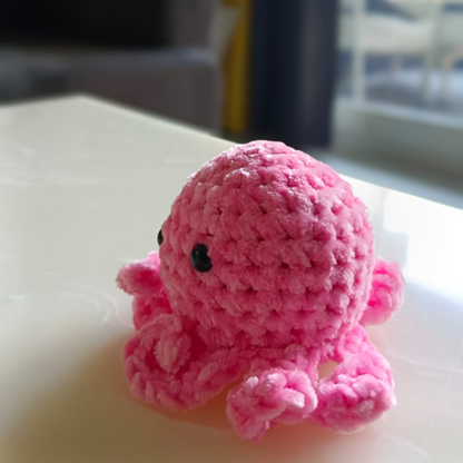 Pink Crochet Octopus Plush