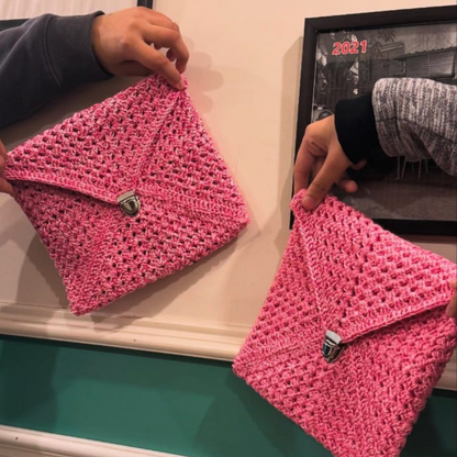 Pink Crochet Clutch