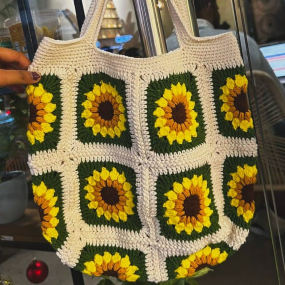 Sunflower Crochet Bag