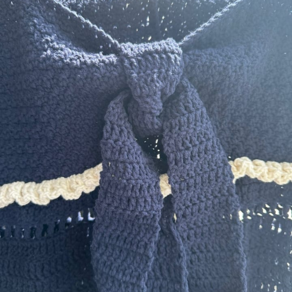 Navy Blue Bow Top