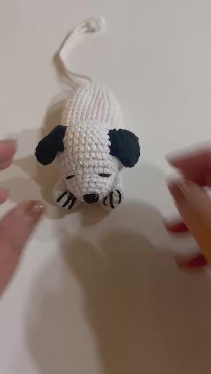 Handmade Crochet Sleeping Dog Key Holder