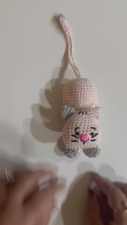 Handmade Crochet Kitten Key Holder