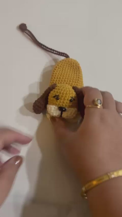 Handmade Crochet Dog Key Holder