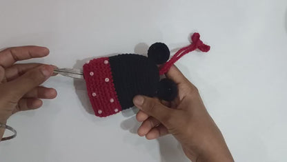 Handmade Crochet Minnie Mouse Key Holder