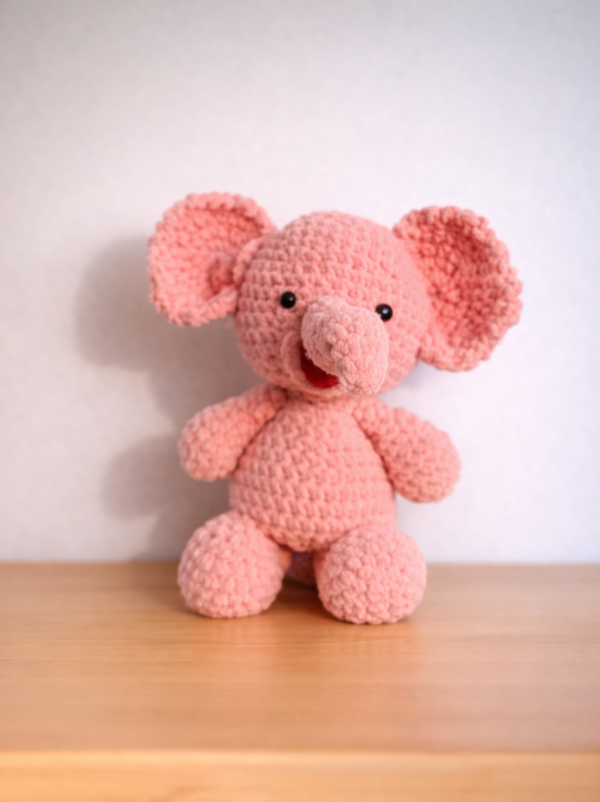 Baby Pink Crochet Elephant