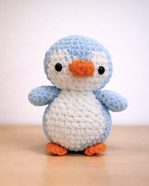 Frosty Flippers – Light Blue Crochet Penguin