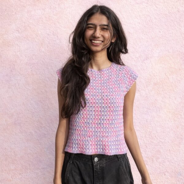 Cotton Candy – Crochet Cap Sleeve Top