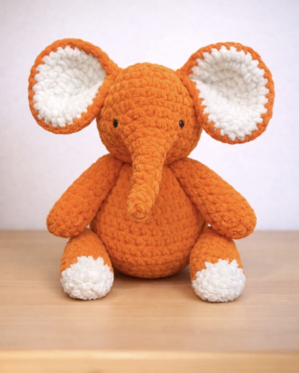 Tangerine Tumbles – Orange Baby Crochet Elephant