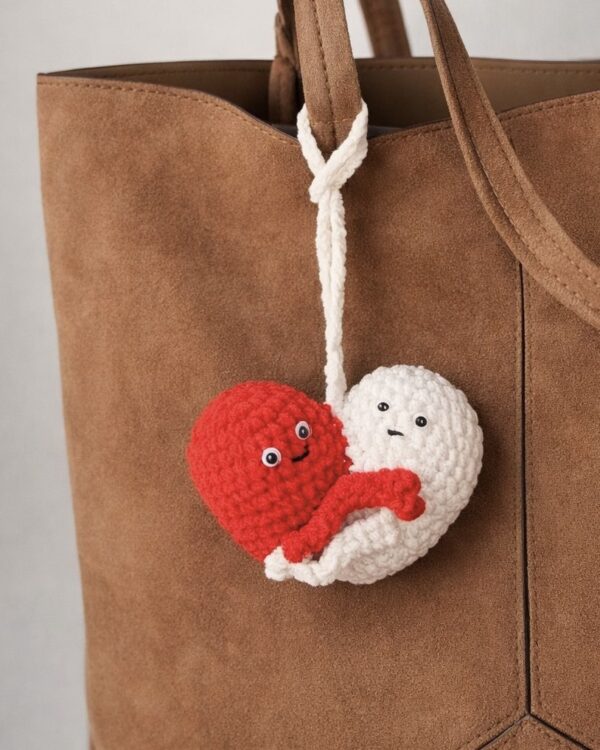 Heart Hug – Crochet Hugging Hearts Keychain