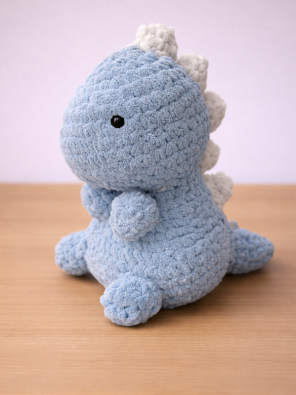 Sky Spike – Blue Crochet Dino with White Spikes