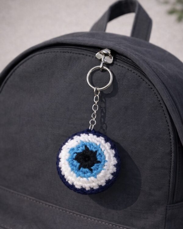 Nazar Charm – Crochet Evil Eye Keychain