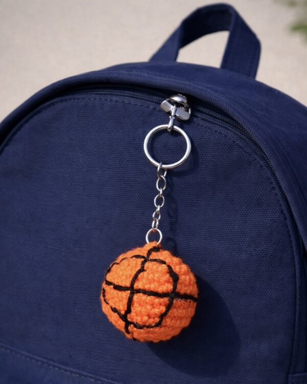 Hoop Buddy – Crochet Basketball Keychain
