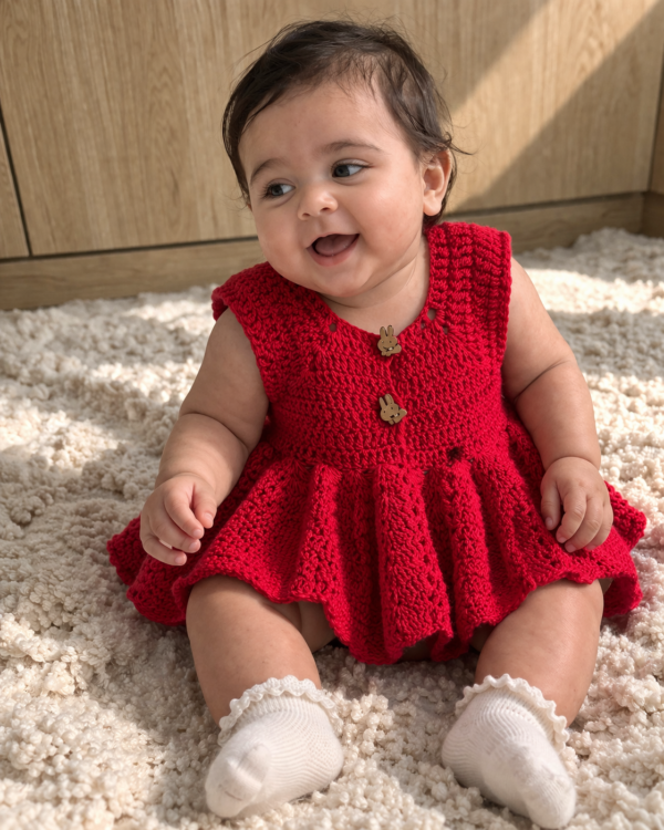 Crochet Baby Red Dress