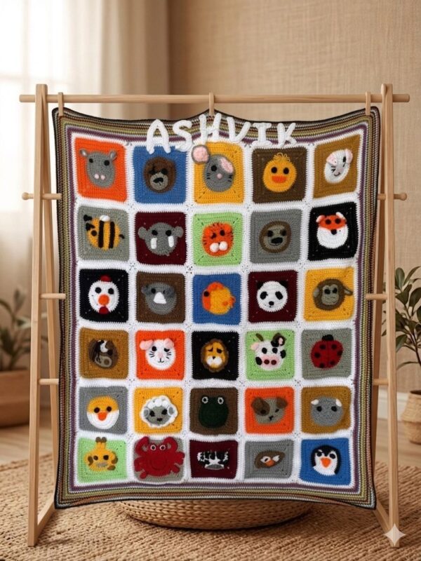 Animal Adventure Crochet Blanket