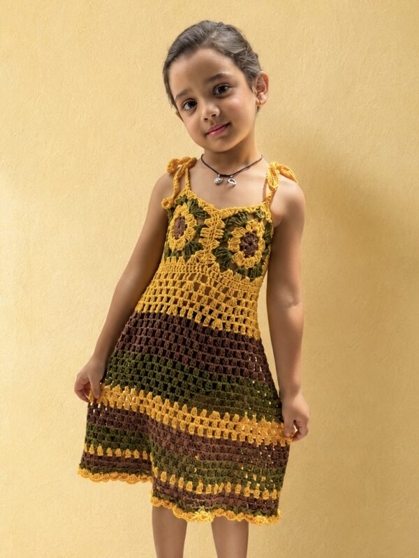 Sunflower Meadow Crochet Dress (3-5 Years)
