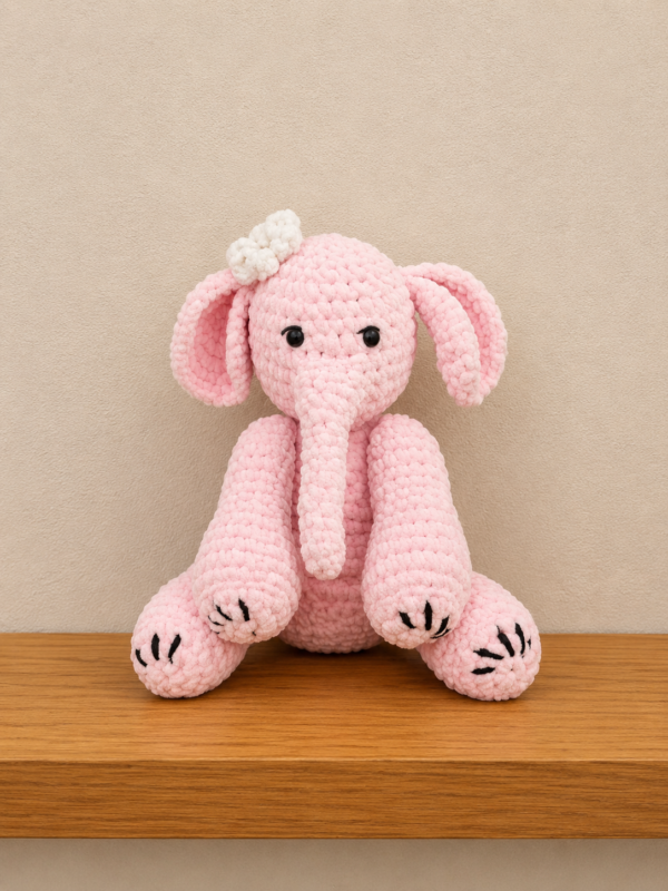 Blush Belle Crochet Elephant Plushie