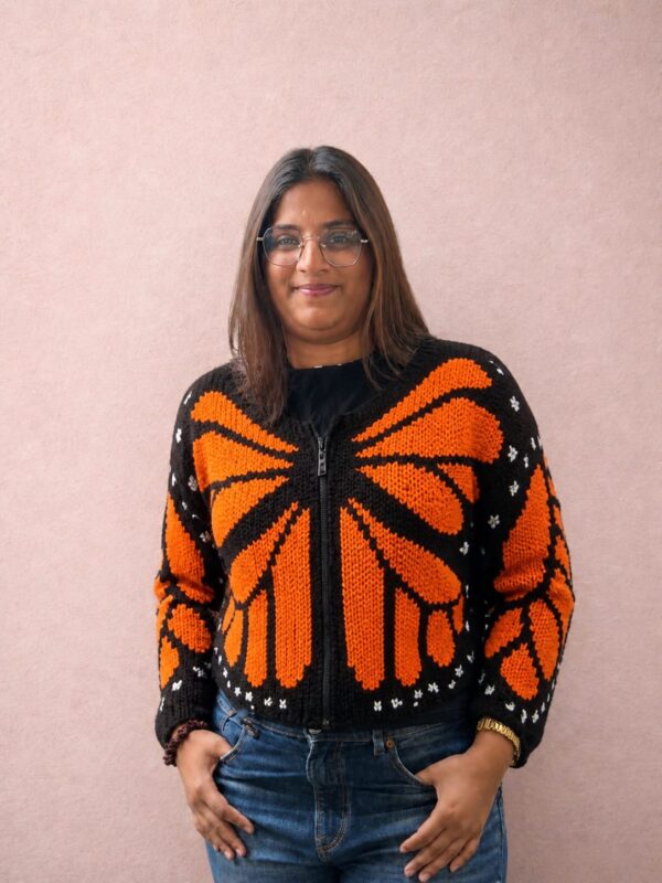 Orange Monarch Butterfly Cardigan