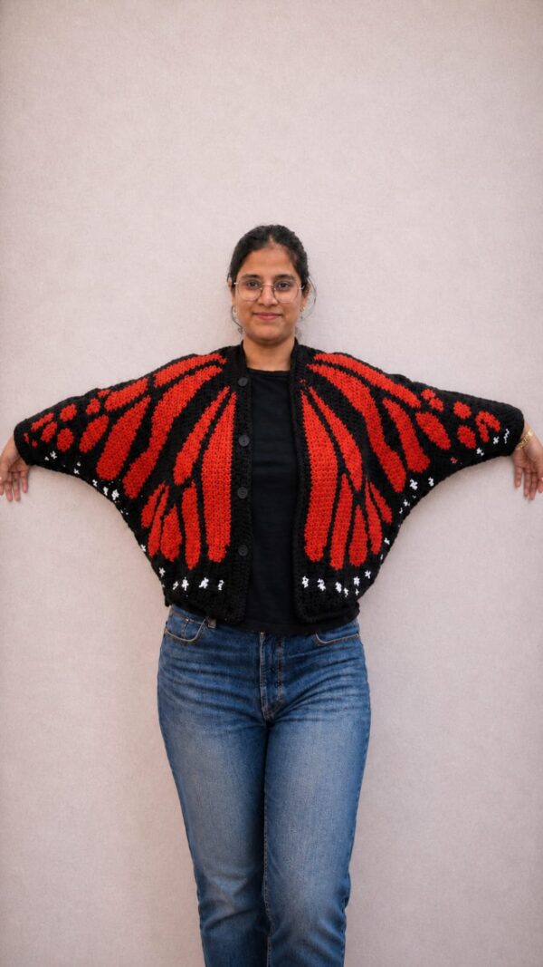 Red Monarch Blutterfly Cardigan