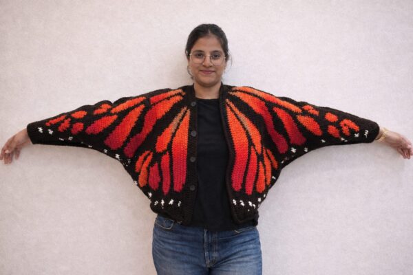 Orange Gradient Monarch Butterfly Cardigan