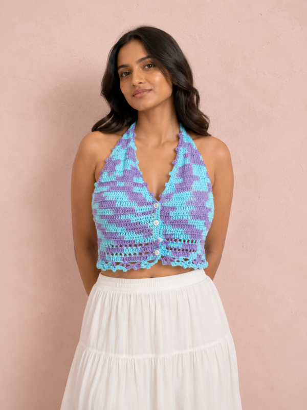 Ocean Mist Crochet Halter Top